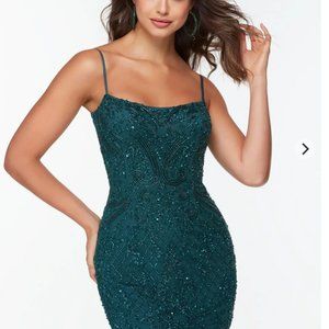 Promgirl Corset-Back Short Beaded Homecoming Dress
